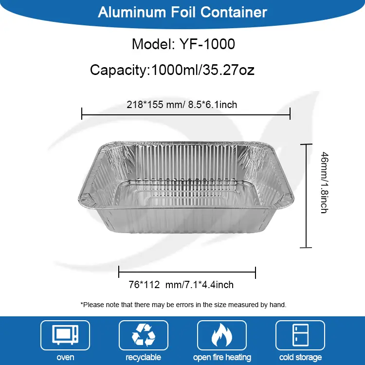 長方形のテイクアウトベーキングシートシルバーアルミホイル容器