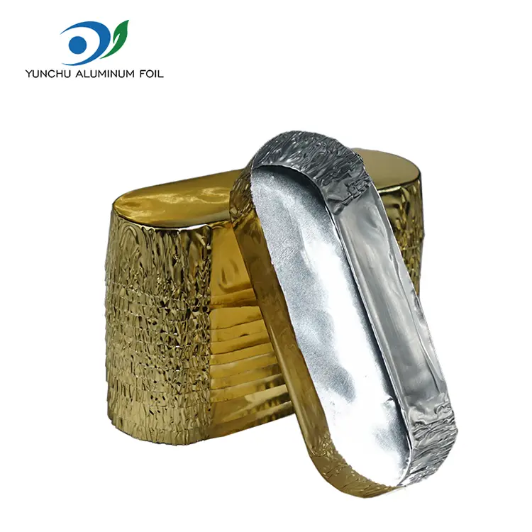 小さな楕円形の梱包銀アルミホイル容器 小さな楕円形の梱包銀アルミホイル容器