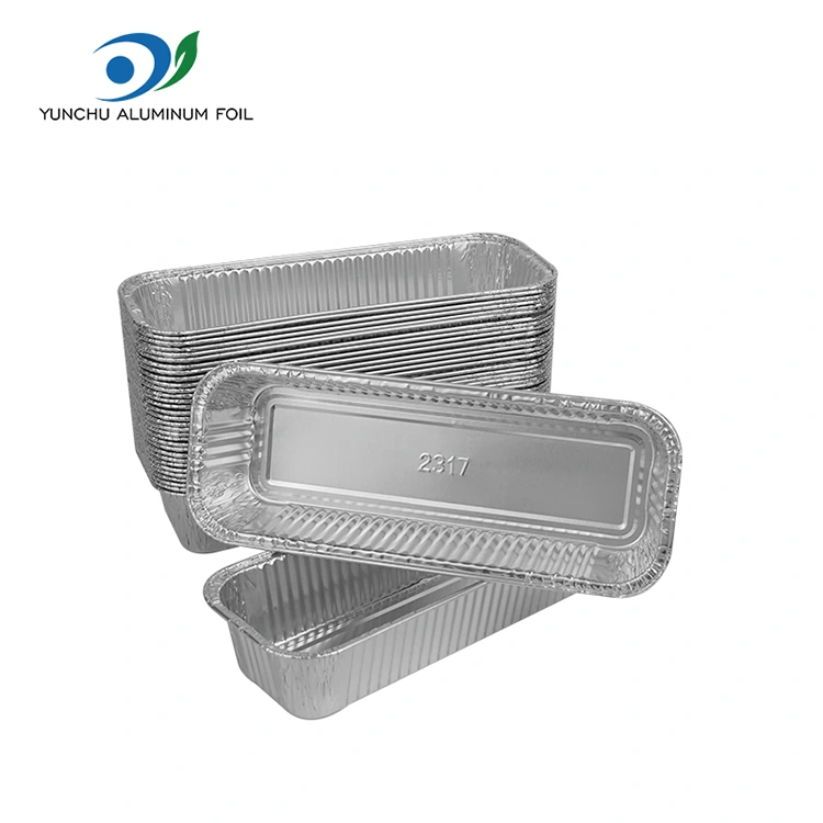 長方形のバゲット銀アルミホイル容器 長方形のバゲット銀アルミホイル容器