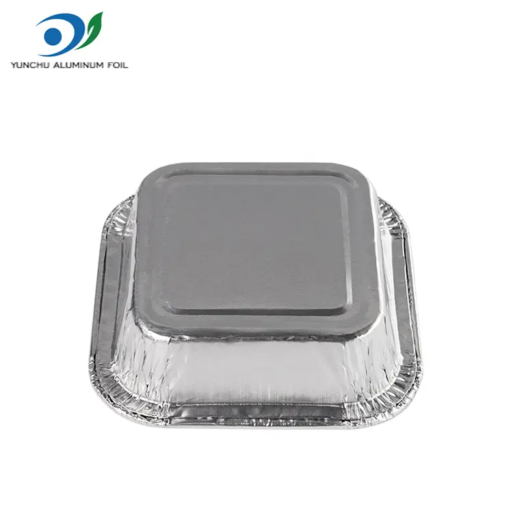 スクエアケーキエアフライヤーシルバーアルミホイル容器 スクエアケーキエアフライヤーシルバーアルミホイル容器
