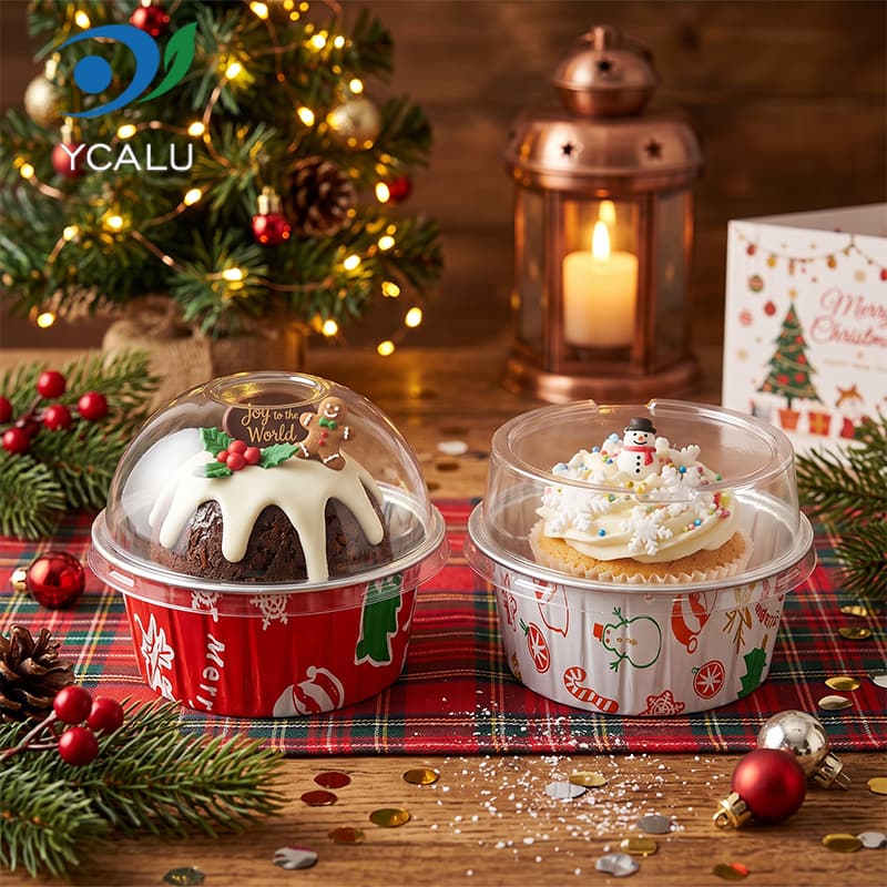 クリスマスカスタムプリントアルミホイルベーキングカップ
