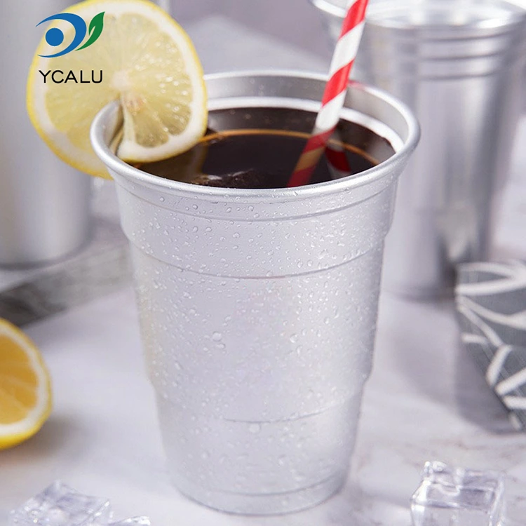 16オンスの使い捨てカスタムアルミホイルドリンクカップ