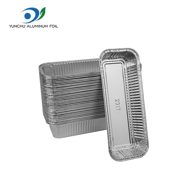 長方形のバゲット銀アルミホイル容器
