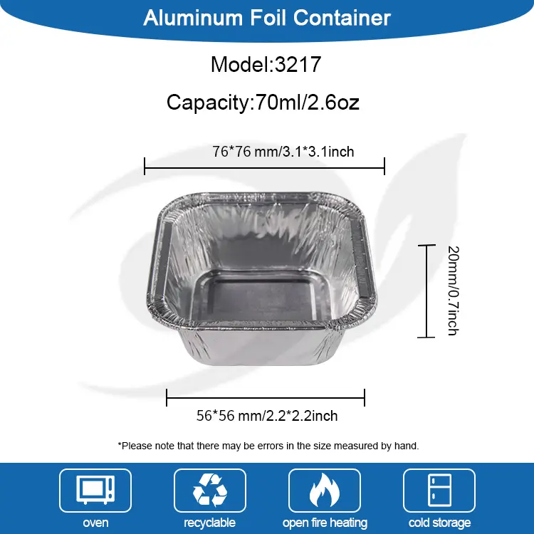 スクエアケーキエアフライヤーシルバーアルミホイル容器