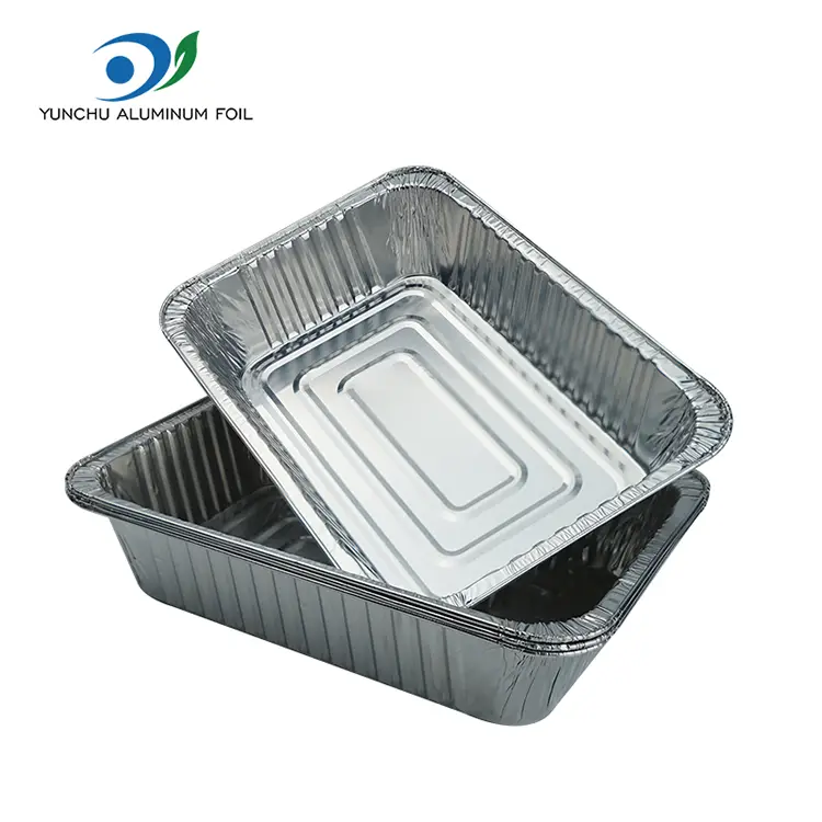 長方形のテイクアウトベーキングシートシルバーアルミホイル容器