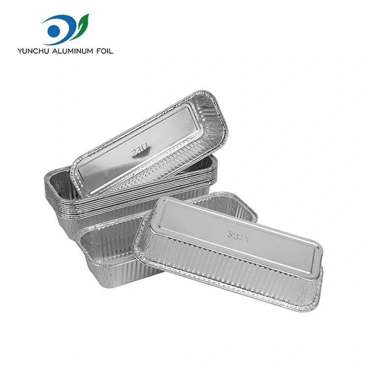 長方形のバゲット銀アルミホイル容器