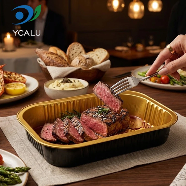 使い捨て長方形ケータリングテイクアウトアルミホイル容器