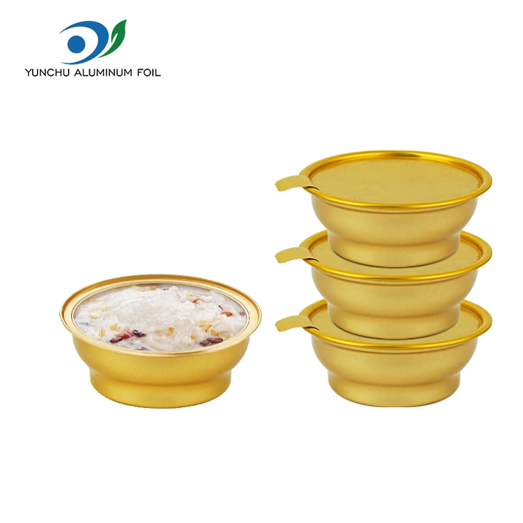 使い捨ての丸いテイクアウトボックス小さな金色のボウルアルミホイル容器 使い捨ての丸いテイクアウトボックス小さな金色のボウルアルミホイル容器