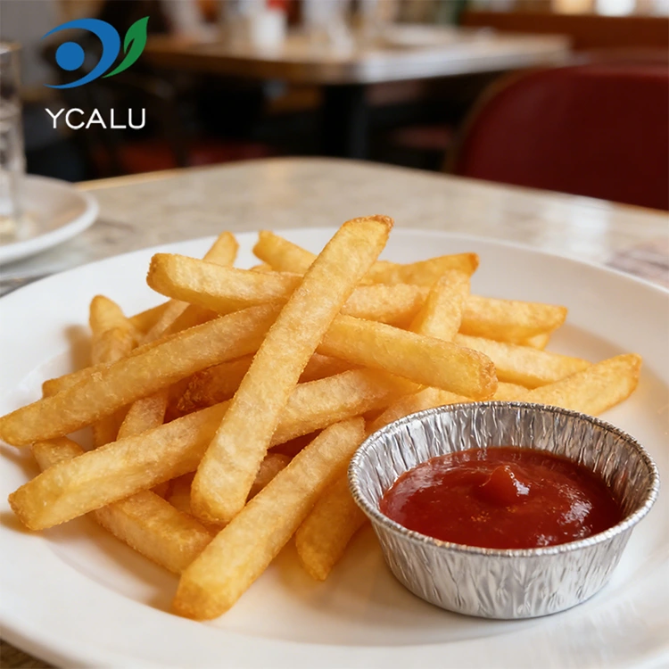 使い捨て銀ラウンドディップエアフライヤー銀アルミホイル食品容器