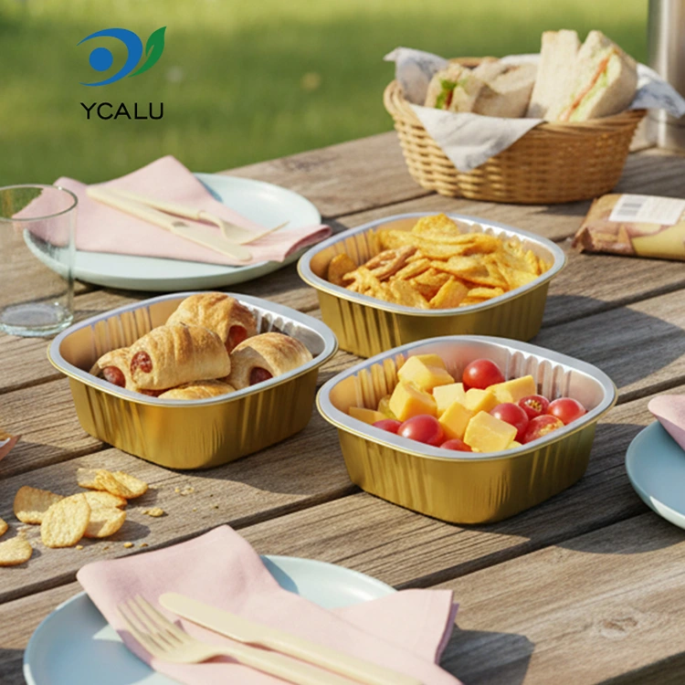 使い捨て角型金アルミ箔容器