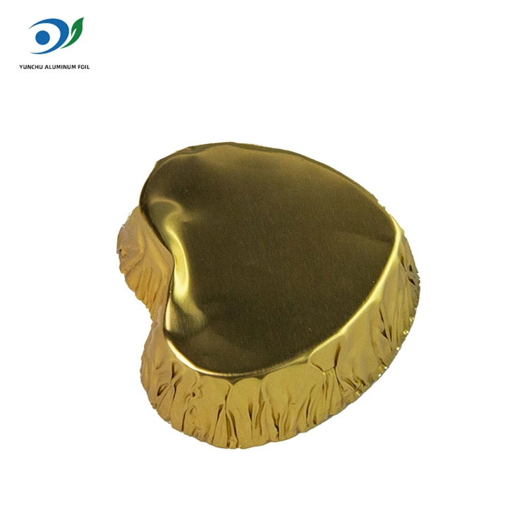 ハート型のミニベークシルバーアルミホイルフードコンテナ