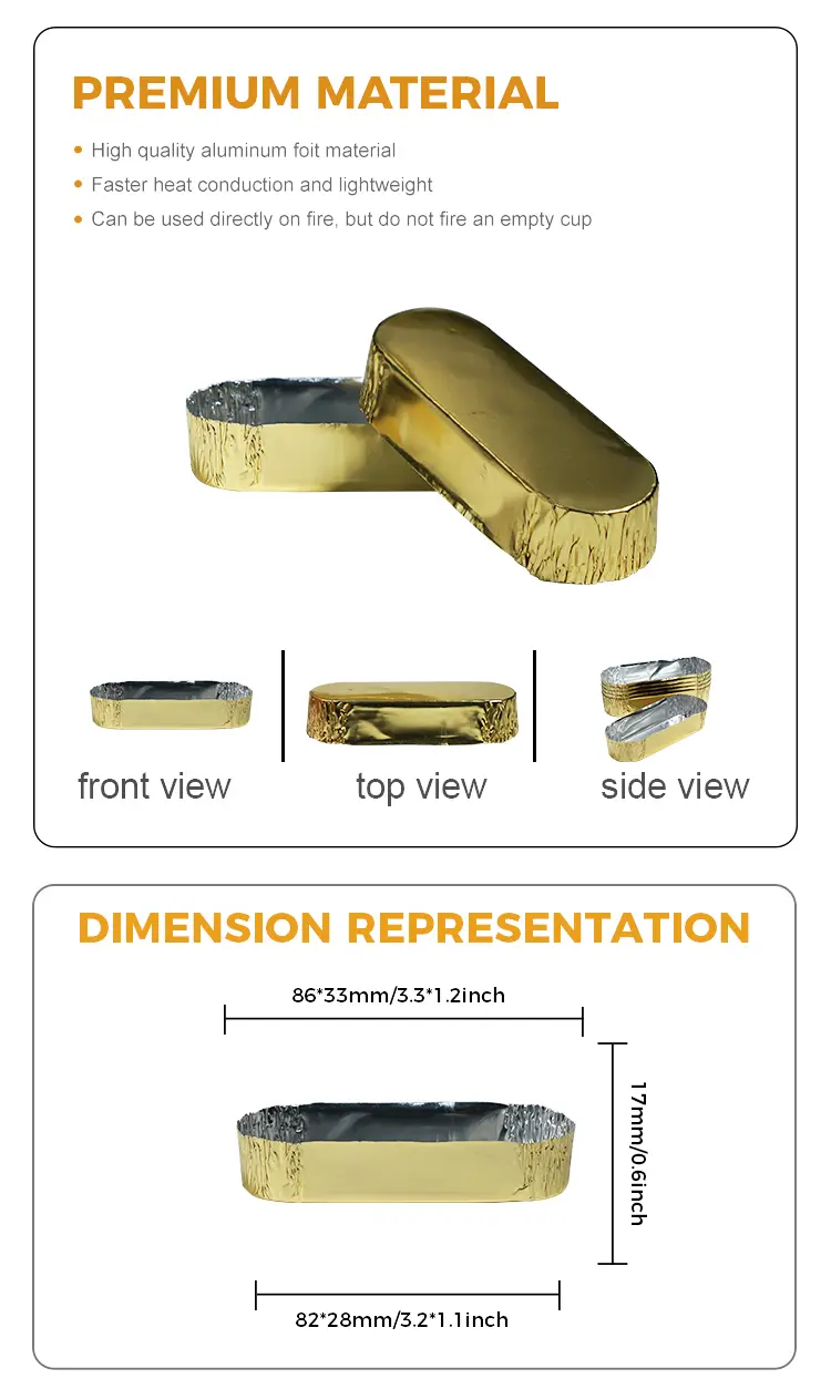 Small oval packing Silver Aluminum Foil Containers