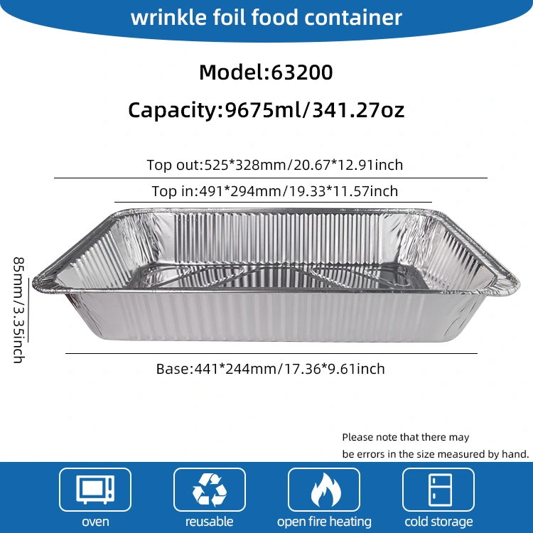 大容量屋外ベーキングトレイシルバーアルミホイル容器