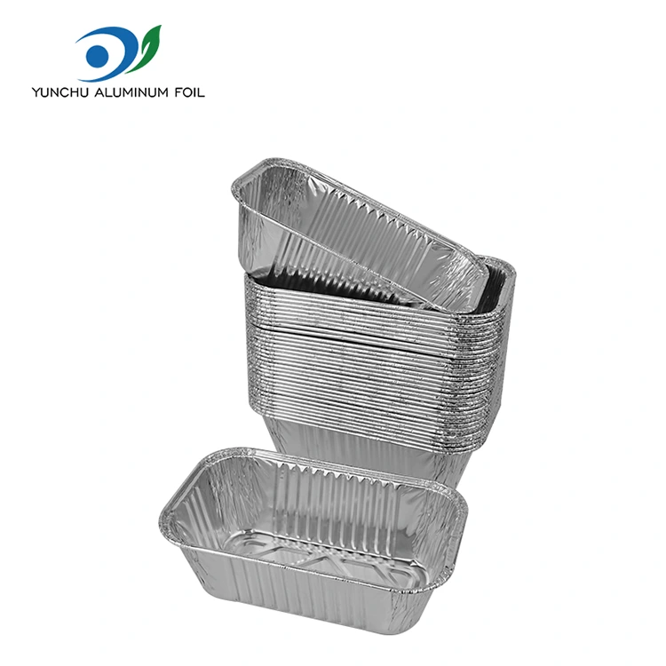 長方形のエアフライヤーグリルシルバーアルミホイル容器