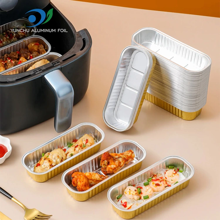 長方形のベーキングケーキスムースウォールアルミホイル容器