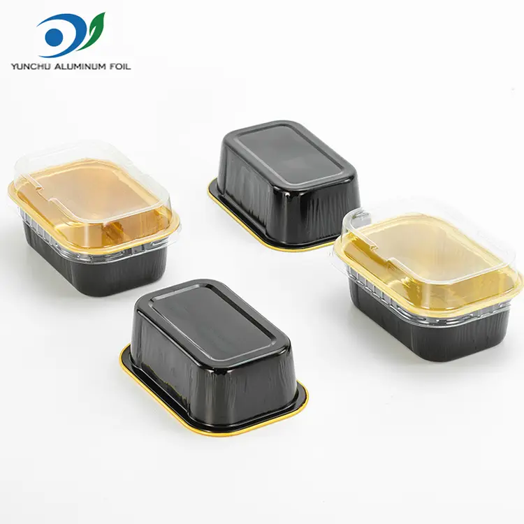長方形のベーキングカラースムースウォールアルミホイル容器