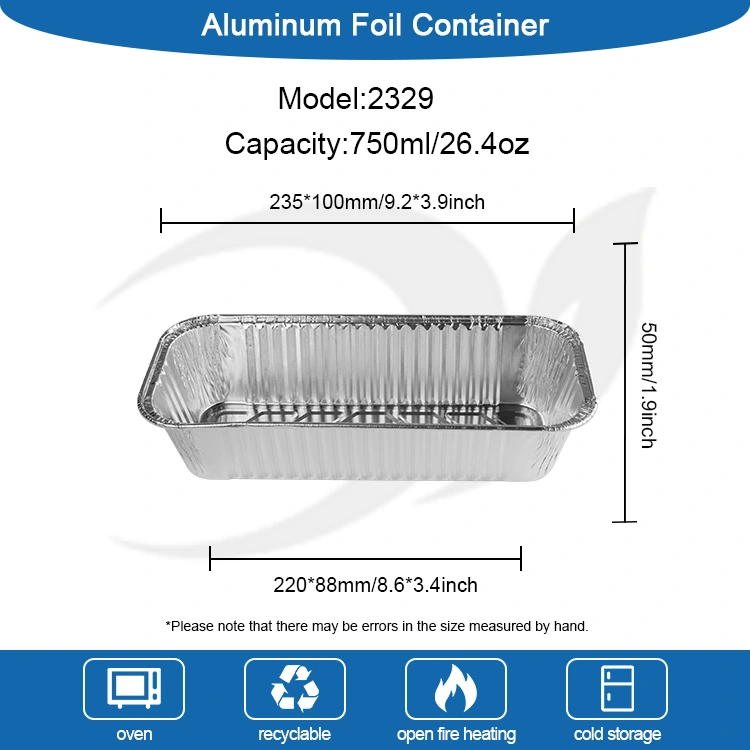 長方形のパントレイ天板シルバーアルミホイル容器