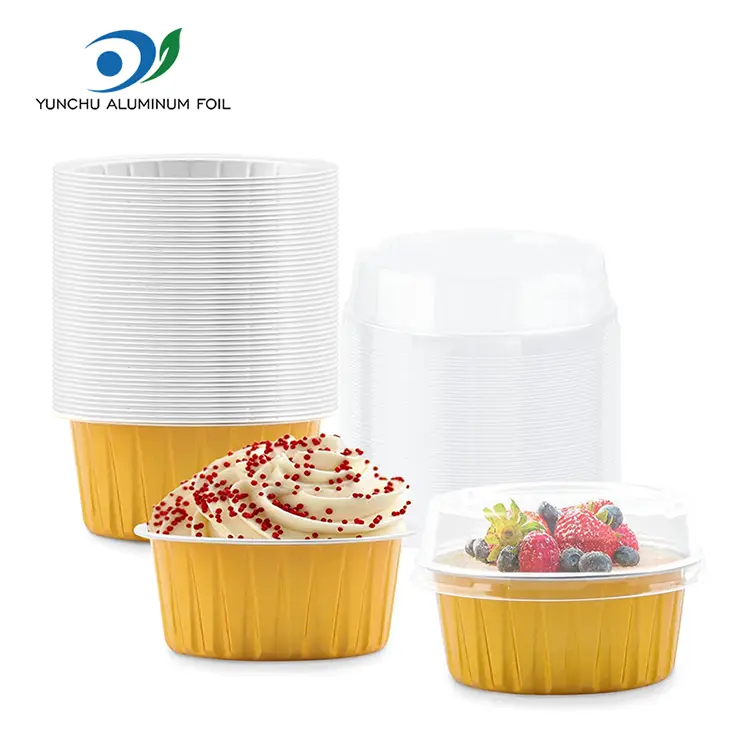 丸いベイクドケーキスムースウォールアルミホイル容器