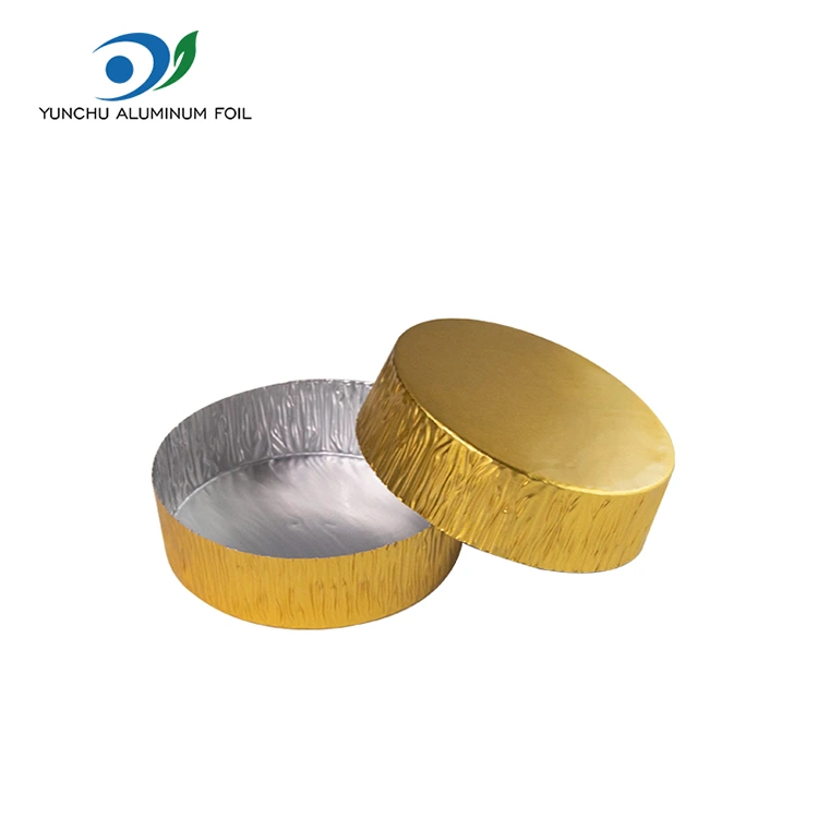 丸い小さなベーキングシルバーアルミホイル食品容器