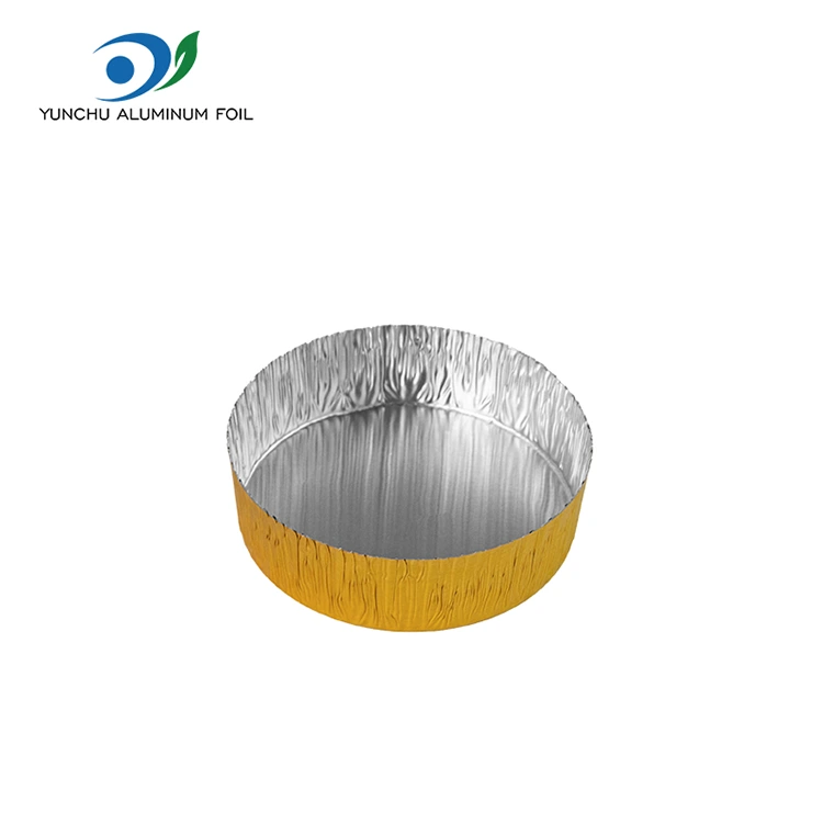 丸い小さなベーキングシルバーアルミホイル食品容器
